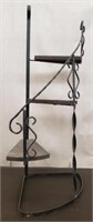 38.5" Wood & Wrought Iron Spiral Plant Stand