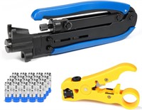 Hiija RG6 Compression Tool Coax Cable Crimper Kit