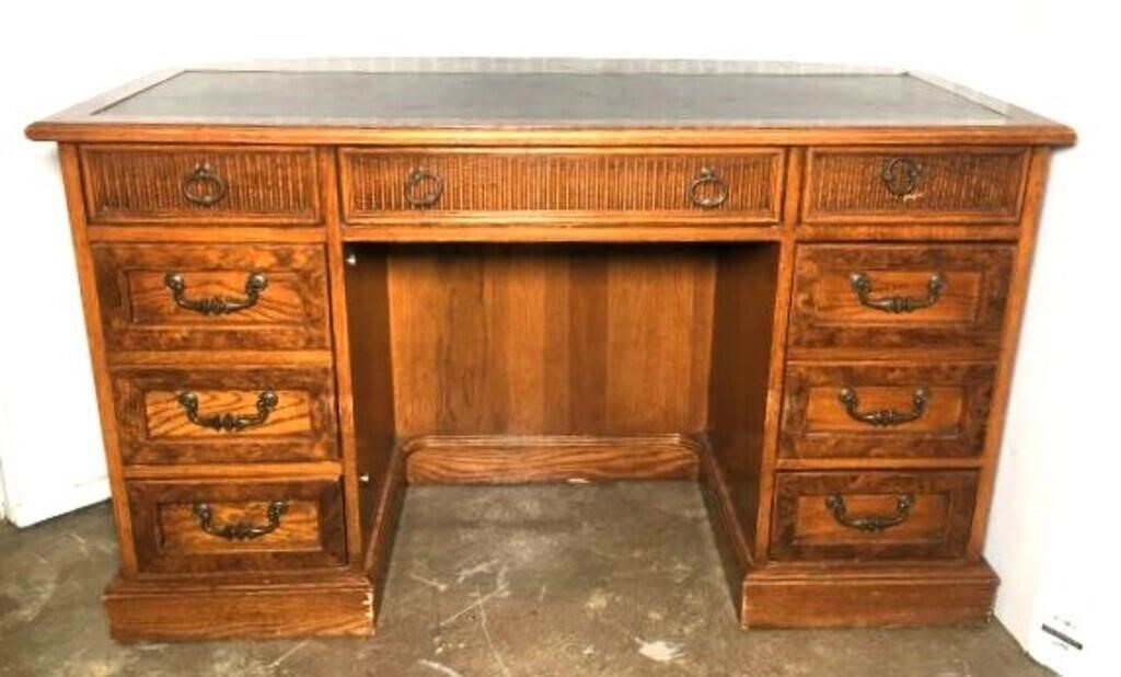 Executive Desk with Leather Inset Top