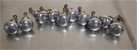 Crome plated brass drawer knobs. 10 total