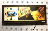 Bud Light Lighted Clock Advertising Sign