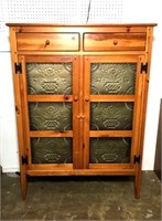 Ethan Allen Pine Pie Safe with Punched Tin Doors
