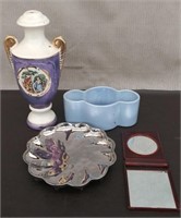 Box Ceramic Pieces, Tray, Compact Mirror
