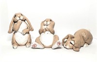 Ceramic Rabbit Sculptures- Lot of 3