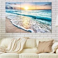 3 Piece Wall Art for Living Room Sunrise Beach