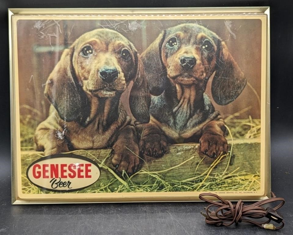 (M) Genesee Beer with Dachshund light up sign.