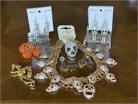 Skulls & Bones Halloween Costume Jewelry Lot
