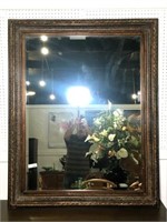 Large Ornate Framed Beveled Mirror