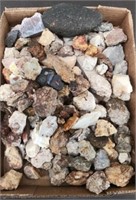 Box Various Rocks- Agates, Thunder Eggs, Misc