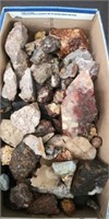 Box Various Rocks- Agates, Thunder Eggs, Misc