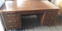 6 Drawer Wood Desk 60"W x 30"D x 29 1/2"H