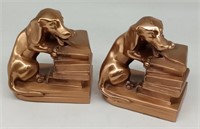 (M) Brass Dachshund Bookends approximately 5"