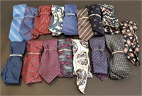 16 Men's Neck Ties. Mostly Silk/Polyester