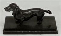 (M) Metal Dachshund Statue approximately 6" long.