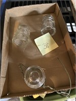 3 CLEAR GLASS INSULATORS