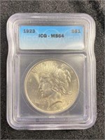 1923 MS 64 Perace Silver Dollar