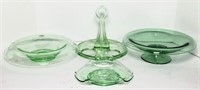Uranium Glass Compote, Bowl, Condiment Holder