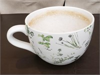 Large Coffee Cup Planter. Herb Design