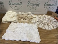 Doilies, Table cloth & crocheted place mats