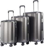 Coolife Luggage Set 20,24,28in Grey