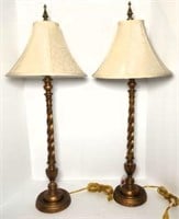 Pair of Twisted Buffet Lamps with Shades