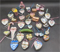 (M) Limoges Trinket Boxes. Hearts, Sewing,