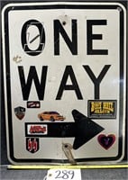 Metal One Way Arrow Right Road Sign