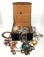 Selection of Costume Jewelry in Hinged Lid