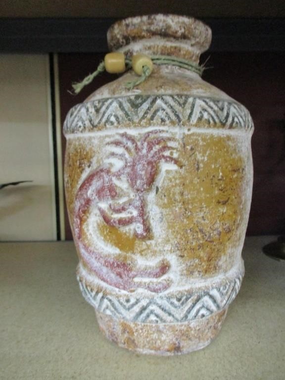 viintage Terracotta pottery Kokpelli Jar