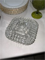 lidded glass vintage wedding cake box