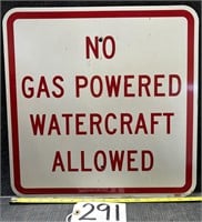 Metal No Gas Powered Watercraft Allowed Park Sign