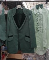 Vintage Men's Suit w/ Ruffled Shirt, Best,