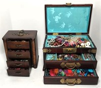 Jewelry Boxes with Selection of Costume Jewelry