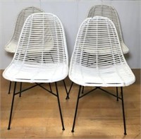 Ultra Modern Rattan Dining Chairs with Metal