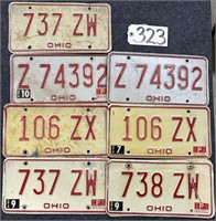 Lot 7 Ohio License Plates 1980