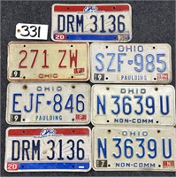7 Ohio License Plates
