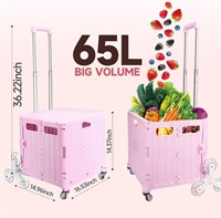 Pink Honshine 65L Rolling Storage Cart
