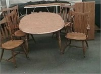 Oval Dining Table With 5 Chairs & 2 Leaves