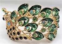 Rhinestone & Enameled Gorgeous Peacock Bracelets