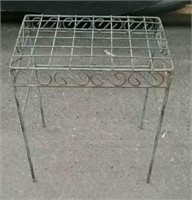 Green Metal Table Plant Stand, Approx. 16 1