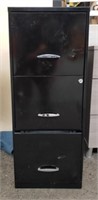 3 Drawer File Cabinet, Black, Approx. 14