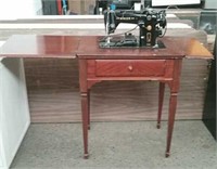 Vintage Singer Sewing Machine With Cabinet