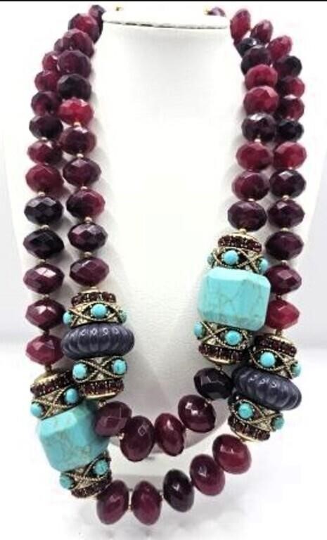 Joan Rivers Chunky Necklace with Purple & Blue