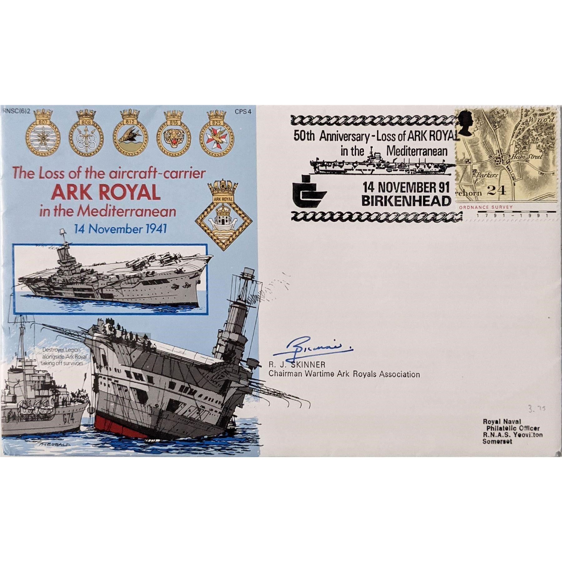 RJ Skinner Loss of Ark Royal Commemorative Cover