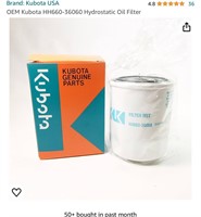 OEM Kubota HH660-36060 Hydrostatic Oil Filter