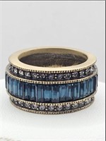 Heidi Daus Ring with Blue & Clear Stones