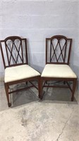 2 Wooden Upholstered Chairs M11B