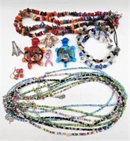 Beaded Necklaces, Art Glass Turtle Pendants