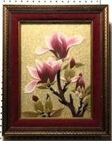 Framed Floral Yarn Art