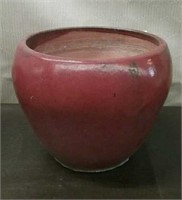 9 1/2" Glazed Flower Pot Planter